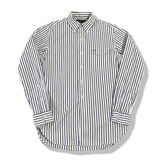 ラルフローレン(Ralph Lauren)のRalph Lauren ストライプボタンダウンシャツ S ホワイト× ネイビー(シャツ)