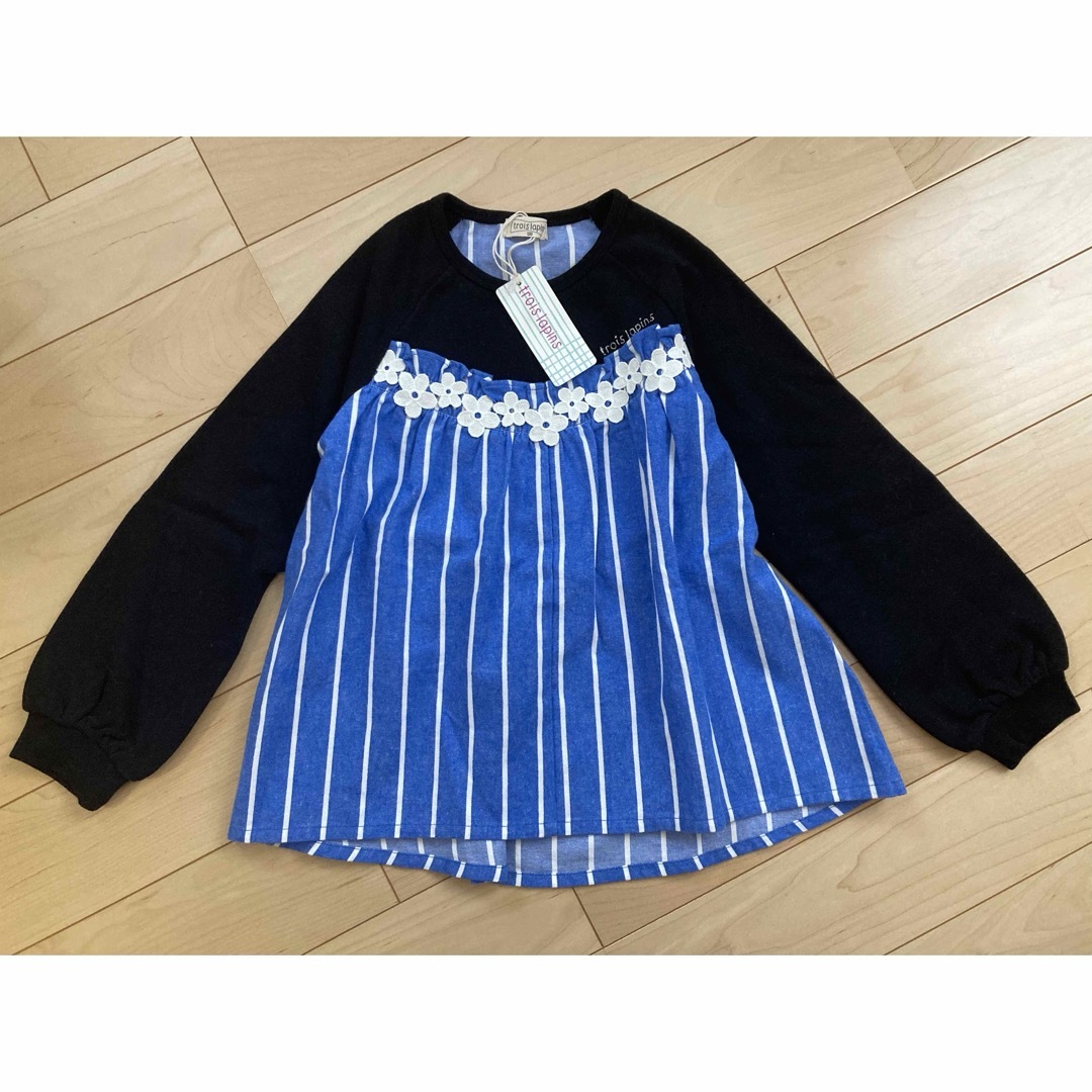 trois lapins(トロワラパン)のトロワラパン　トレーナー　130 新品　KPニットプランナー キッズ/ベビー/マタニティのキッズ服女の子用(90cm~)(Tシャツ/カットソー)の商品写真