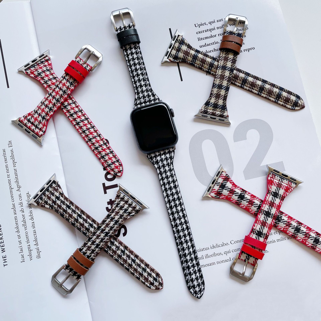 Apple Watch(アップルウォッチ)のApple Watch バンド フェイクレザー 38/40/41mm レッド レディースのファッション小物(腕時計)の商品写真