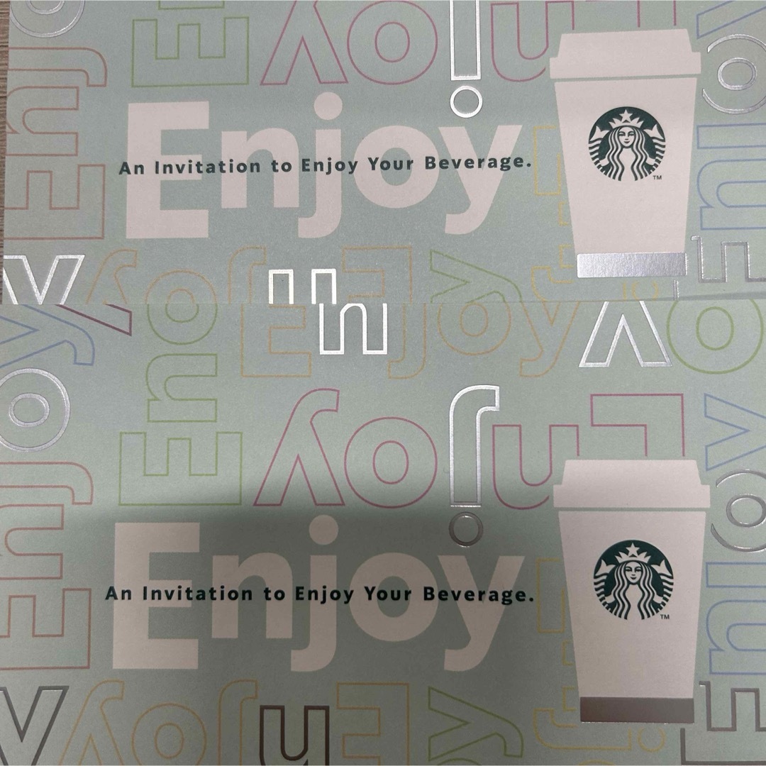 Starbucks Coffee(スターバックスコーヒー)のスターバックス ドリンクチケット　2枚 チケットの優待券/割引券(フード/ドリンク券)の商品写真