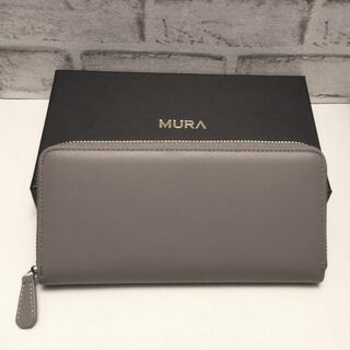 ムラ(MURA)のMURA　イタリアンレザー　スキミング防止　長財布　グレー×ホワイト(財布)