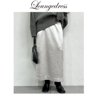 ラウンジドレス(Loungedress)の新品　Loungedress ラウンジドレス　グリッタータイトスカート　シルバー(ロングスカート)