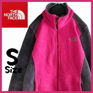 ザノースフェイス(THE NORTH FACE)のノースフェイス　フルジップ　フリースジャケット　ピンク　グレー　S　刺繍ロゴ(ブルゾン)