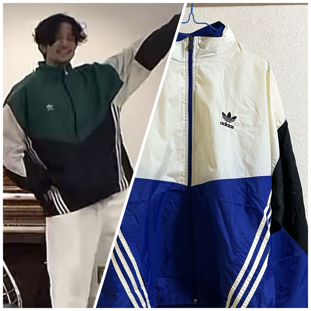 身幅adidas ナイロンジャケット 90s 常田大希　ネイビー M