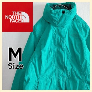 ザノースフェイス(THE NORTH FACE)のノースフェイス　フルジップ　マウンテンライトジャケット　緑　Mサイズ　刺繍ロゴ(ナイロンジャケット)