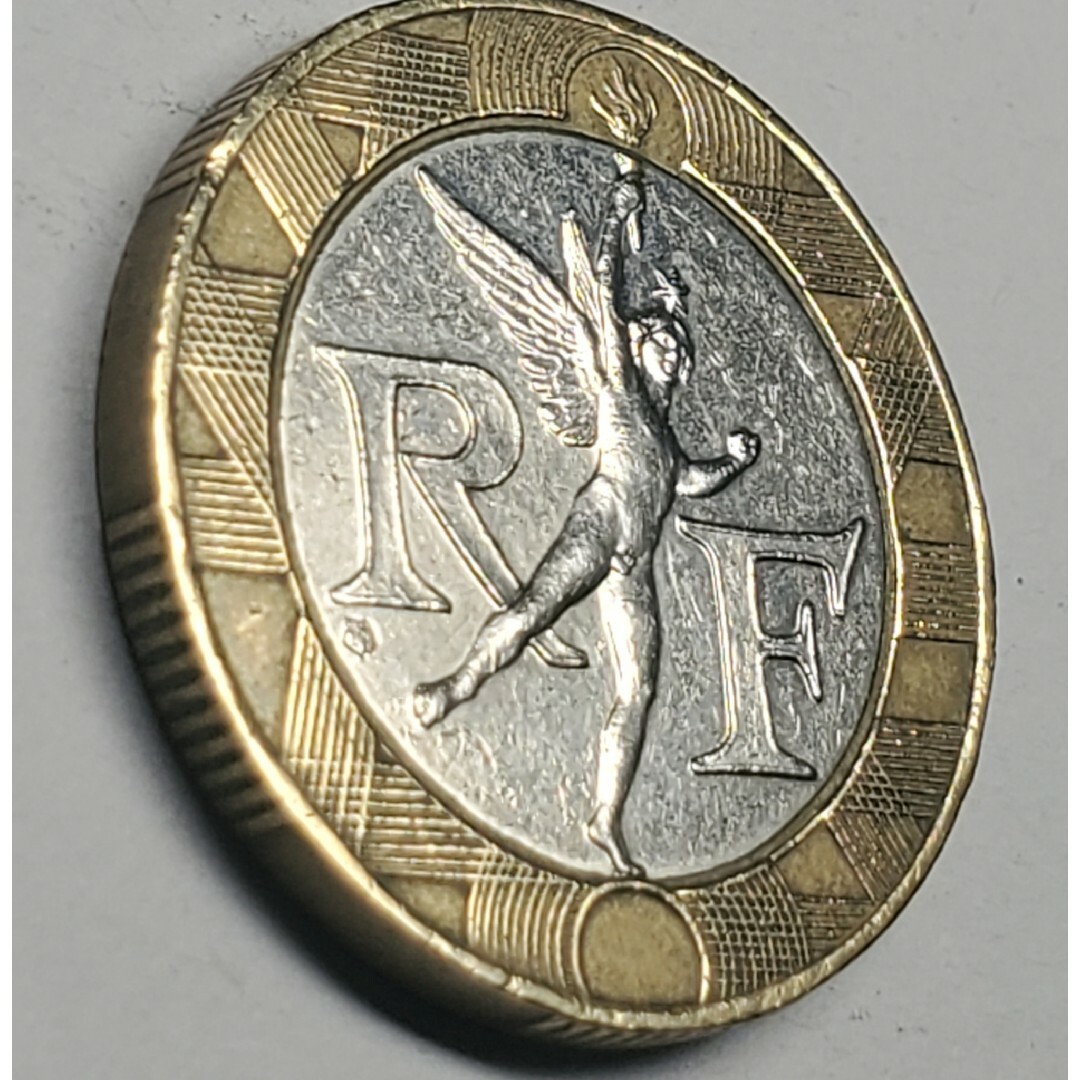 ヴィンテージフランスバイメタル10フラン1990年バスティーユの守護天 エンタメ/ホビーの美術品/アンティーク(貨幣)の商品写真