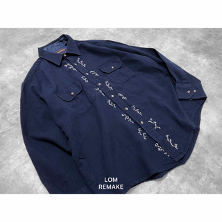 XL 手縫い レトロ チロリアン クロスステッチ 刺繍 リメイク シャツ 古着(シャツ)