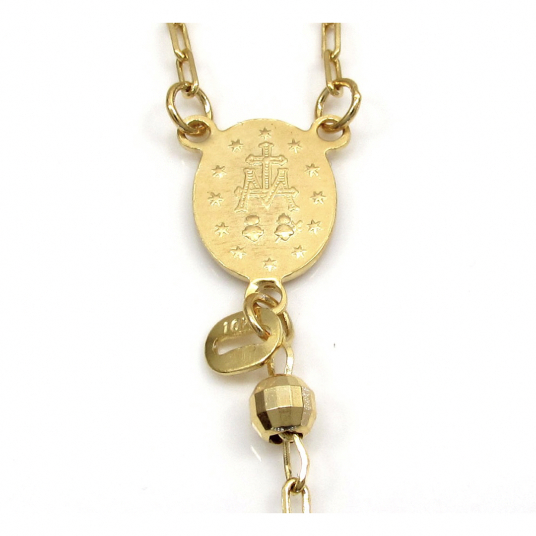 10k Yellow Gold Ball Rosary Chain メンズのアクセサリー(ネックレス)の商品写真