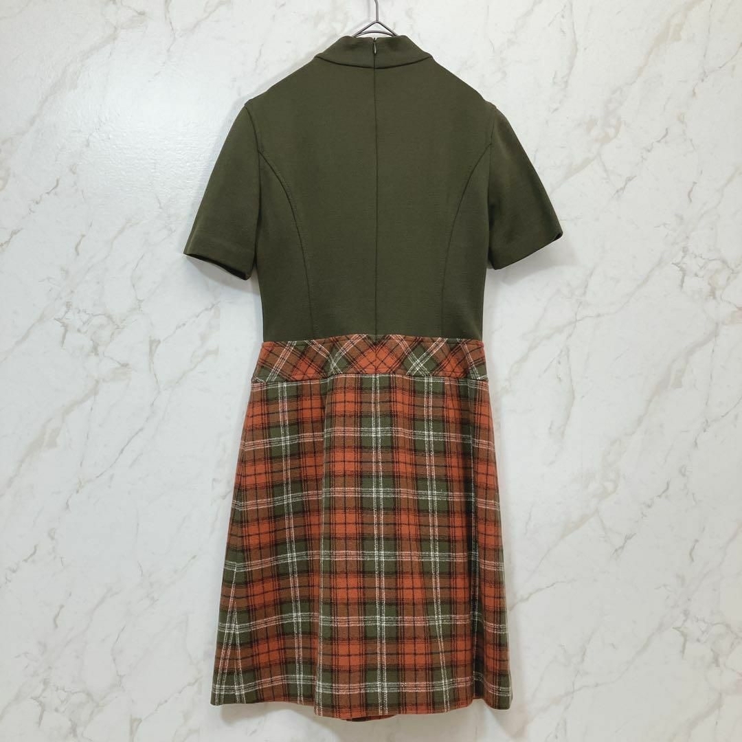 THE SCOTCH HOUSE(ザスコッチハウス)の【9AR】美品★ ザ・スコッチハウス 膝丈ワンピース チェック 毛80% 日本製 レディースのワンピース(ひざ丈ワンピース)の商品写真