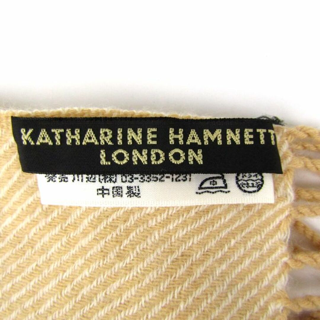 KATHARINE HAMNETT(キャサリンハムネット)のキャサリン・ハムネット ストール マフラー カシミヤ100％ ブランド 小物 レディース ベージュ KATHARINE HAMNETT レディースのファッション小物(ストール/パシュミナ)の商品写真