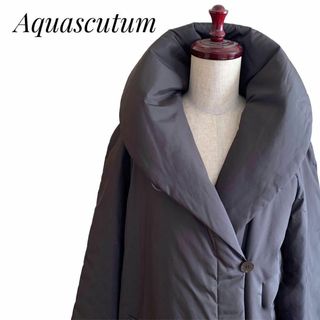 アクアスキュータム(AQUA SCUTUM)のAquascutum アクアスキュータム 中綿ロングコート ブラウン こげ茶(ダウンコート)