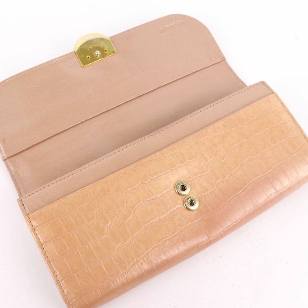 UNTITLED(アンタイトル)のアンタイトル 長財布 クロコ型押し フラップ 小銭入れあり ブランド ロングウォレット レディース ピンク UNTITLED レディースのファッション小物(財布)の商品写真