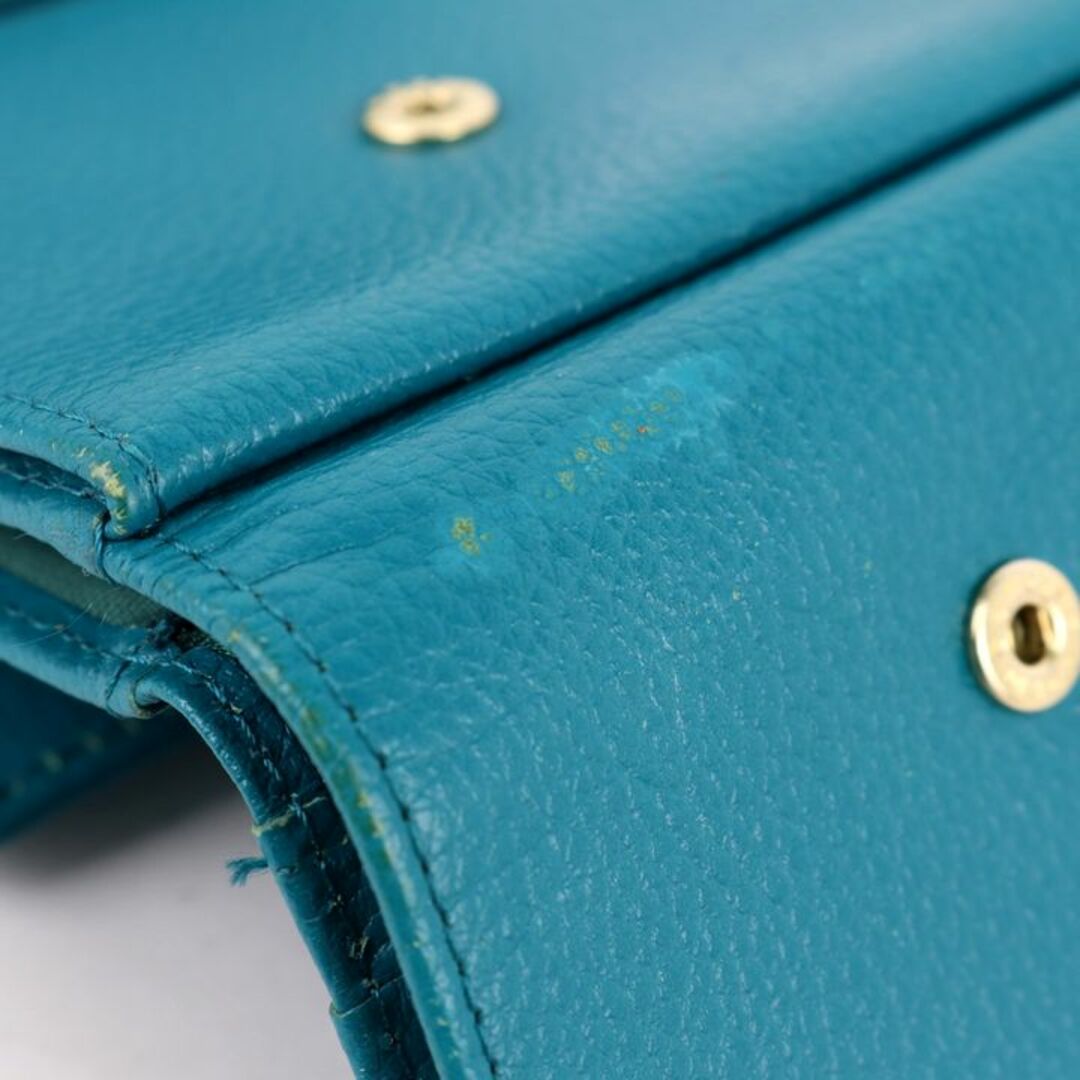 LANVIN(ランバン)のランバン 三つ折り ミニ財布 レザー 小銭入れあり ブランド コンパクト ウォレット レディース ブルー LANVIN レディースのファッション小物(財布)の商品写真