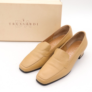 トラサルディ(Trussardi)のトラサルディ ローファー 未使用 訳あり 本革 レザー ブランド 靴 シューズ 日本製 レディース 22cmサイズ ブラウン TRUSSARDI(ローファー/革靴)