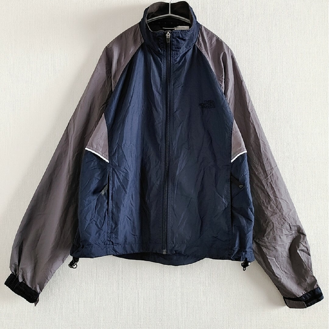 THE NORTH FACE(ザノースフェイス)のノースフェイス　フルジップ　トラックジャケット　ネイビー　Mサイズ　US古着 レディースのジャケット/アウター(ナイロンジャケット)の商品写真