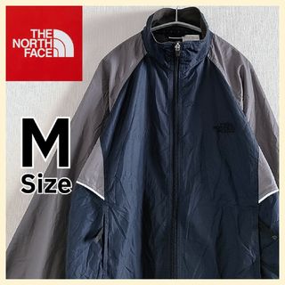 ザノースフェイス(THE NORTH FACE)のノースフェイス　フルジップ　トラックジャケット　ネイビー　Mサイズ　US古着(ナイロンジャケット)