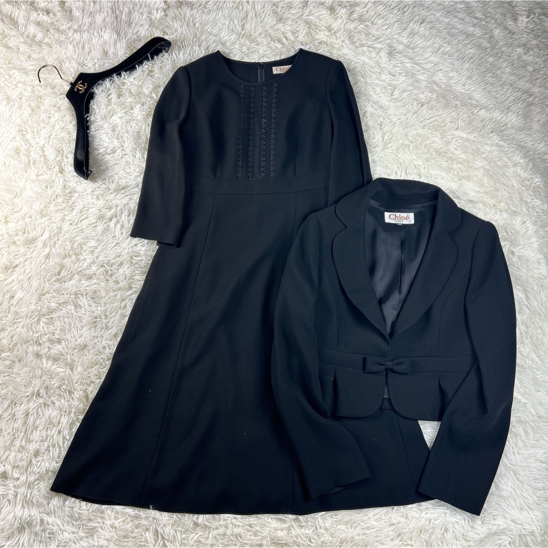 【美品】Chloe ブラックフォーマルスーツ 3wayセットアップ 喪服礼服