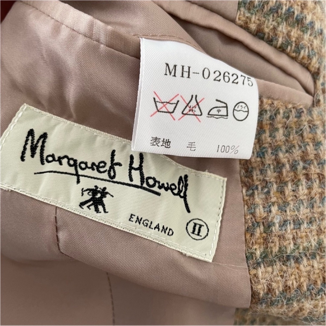 MARGARET HOWELL(マーガレットハウエル)の美品 MHL マーガレットハウエル グレンチェック アルパカウールジャケット レディースのジャケット/アウター(テーラードジャケット)の商品写真