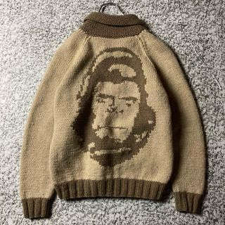 アベイシングエイプ(A BATHING APE)の【スペシャルビンテージ】猿の惑星　オフィシャル　カウチン　ウールカーディガン(カーディガン)