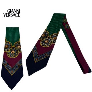 ヴェルサーチ(VERSACE)のGIANNI VERSACE VINTAGE イタリア製 ドット柄シルクネクタイ(ネクタイ)