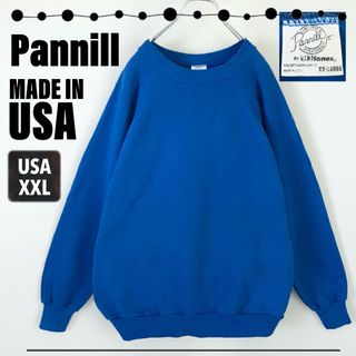 90sUSA製★PANNILL★ラグラン袖スウェット★プレーン 無地★海外XXL(スウェット)