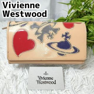 ヴィヴィアンウエストウッド(Vivienne Westwood)のヴィヴィアンウエストウッド 長財布 オーブ ロゴ ハート ピンク ネイビーグレー(財布)