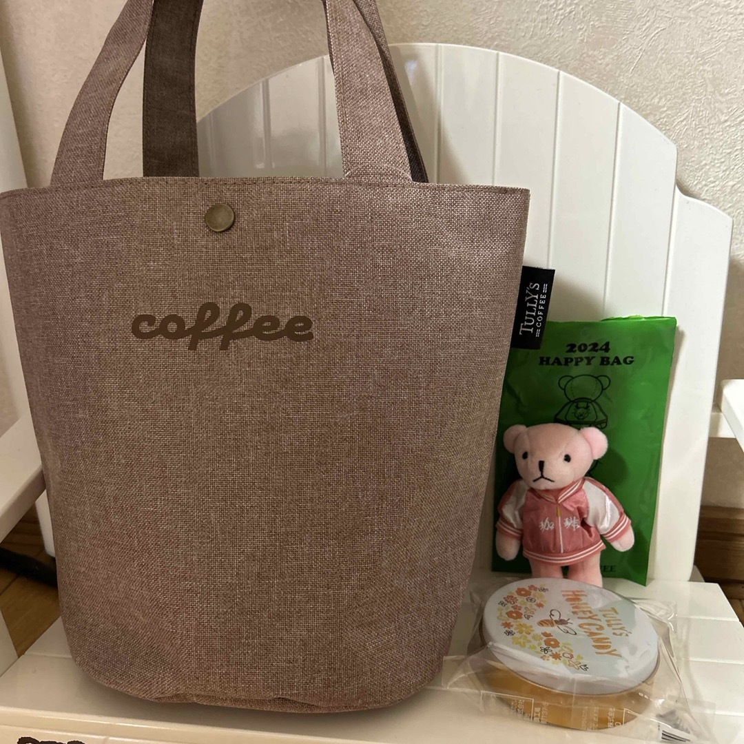 TULLY'S COFFEE(タリーズコーヒー)のタリーズ・トートバック、スカジャンベア、キャンディちゃん エンタメ/ホビーのコレクション(ノベルティグッズ)の商品写真