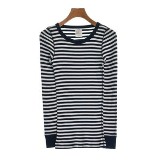 ハイク(HYKE)のHYKE ハイク Tシャツ・カットソー -(XS位) 白x紺(ボーダー) 【古着】【中古】(カットソー(半袖/袖なし))