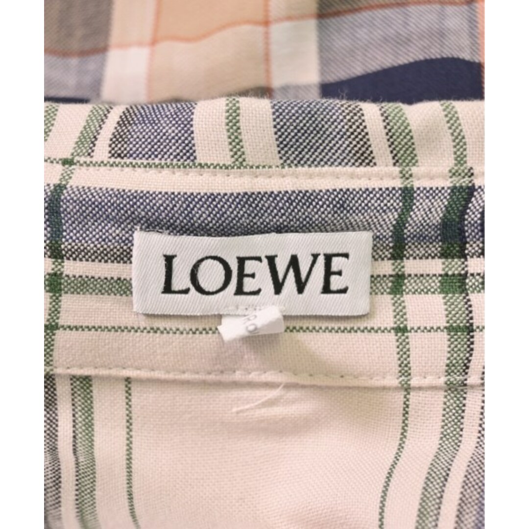 LOEWE(ロエベ)のLOEWE ロエベ カジュアルシャツ 40(L位) 白x青x緑(チェック) 【古着】【中古】 メンズのトップス(シャツ)の商品写真