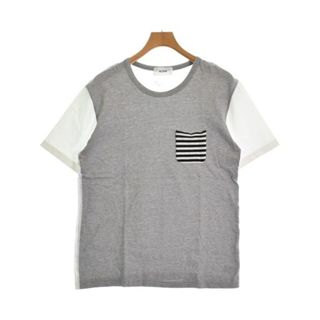 アロイ(ALOYE)のALOYE アロイ Tシャツ・カットソー L グレーx白 【古着】【中古】(Tシャツ/カットソー(半袖/袖なし))