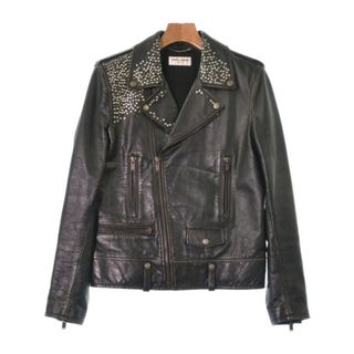 SAINT LAURENT PARIS ライダース 48(L位) 黒 【古着】【中古】(ライダースジャケット)