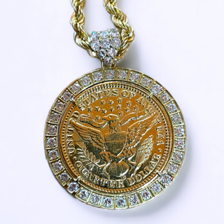 k18 メダル　ネックレス　トップ　コイン　 ペンダント 　18金　ダイヤモンド(ネックレス)
