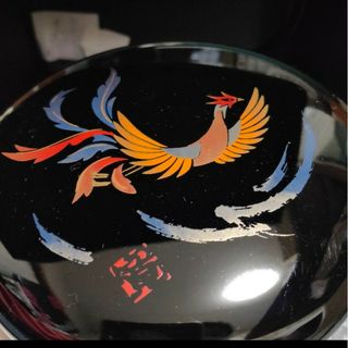 カンサイヤマモト(Kansai Yamamoto)の新品＊山本寛斎ZEN＊鳳凰柄　手提げ皿付き丸形漆三段重箱　おせち　菓子入れ　漆器(食器)