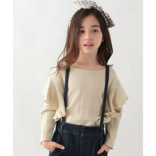 グローバルワーク(GLOBAL WORK)のグローバルワーク　ヘビロッtee 配色フリル　肩フリル　定価2200円(Tシャツ/カットソー)