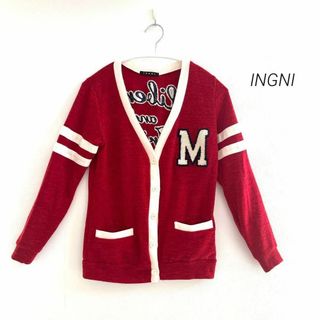 イング(INGNI)のINGNI ニットカーディガン もこもこワッペン  Mサイズ(ニット/セーター)