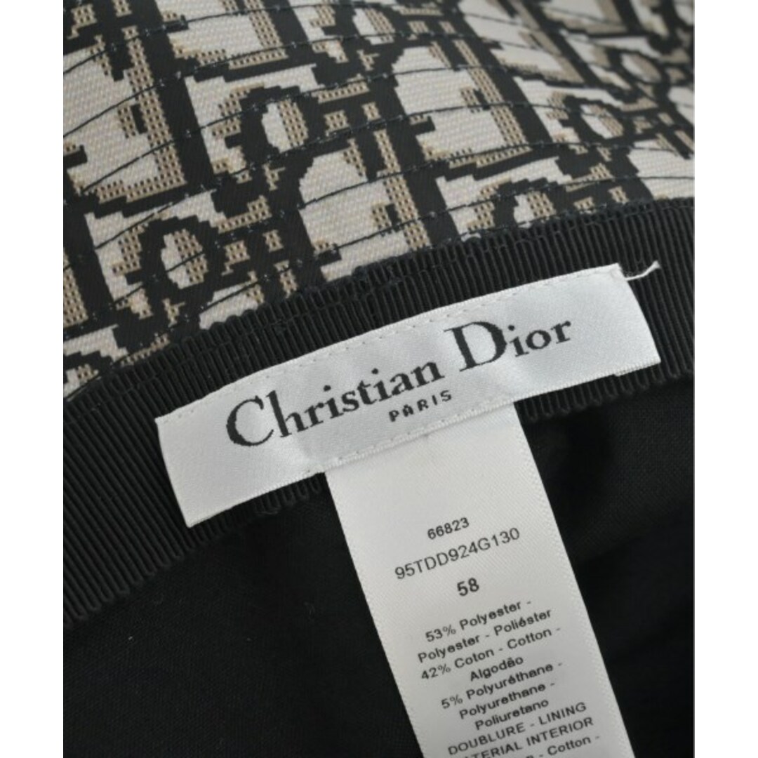 Christian Dior(クリスチャンディオール)のChristian Dior クリスチャンディオール ハット 58 黒 【古着】【中古】 レディースの帽子(ハット)の商品写真