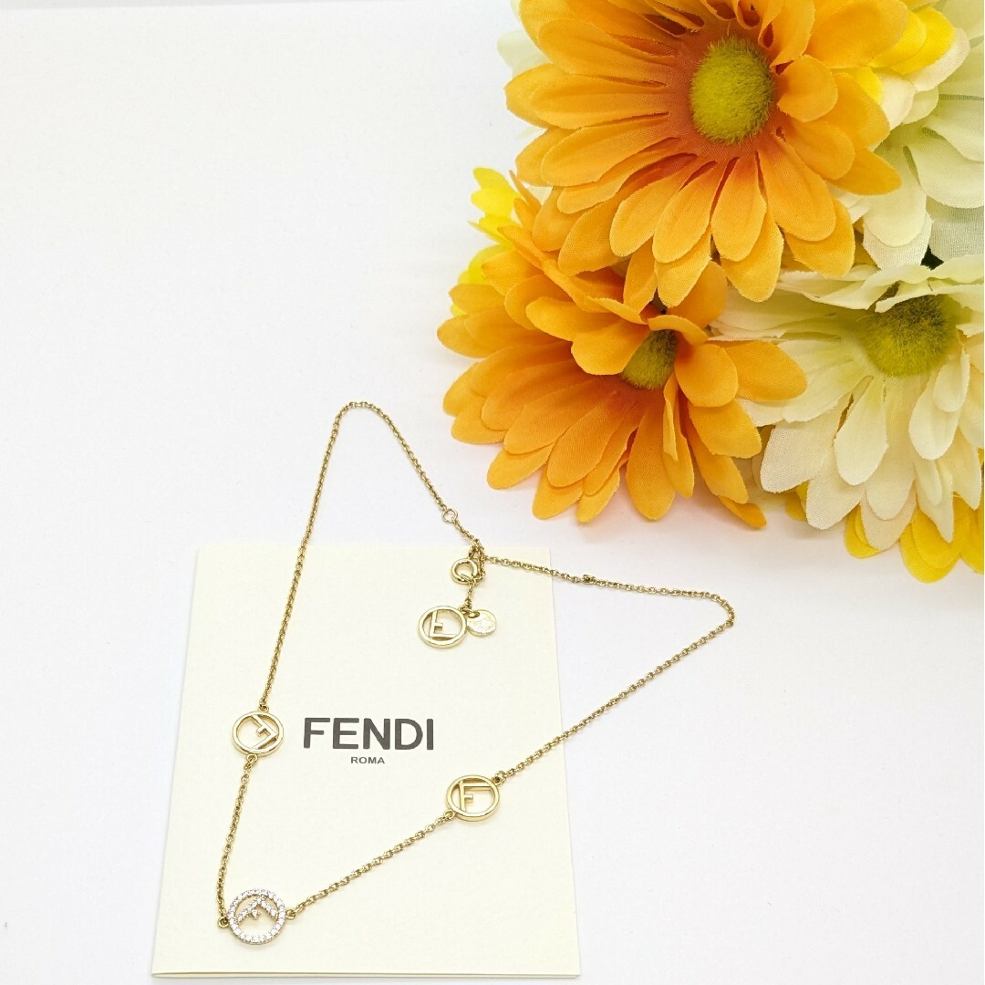 FENDI(フェンディ)のフェンディ FENDI エフ イズ フェンディ ネックレス ゴールド クリスタル レディースのアクセサリー(ネックレス)の商品写真