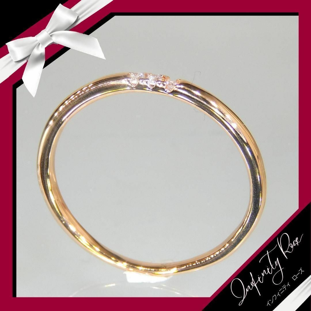 （R010P）22号　18KGPピンクゴールドのシンプル3粒細大人の指輪　リング レディースのアクセサリー(リング(指輪))の商品写真