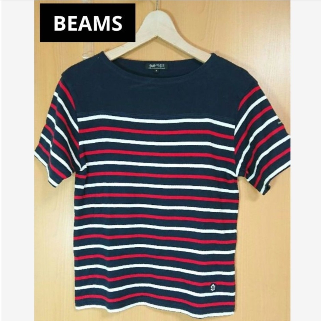 BEAMS(ビームス)のBEAMS 半袖 ﾎﾞｰﾀﾞｰ ｶｯﾄｿｰ Sｻｲｽﾞ ｽﾒﾝｽﾞ ﾚﾃﾞｨｰｽ メンズのトップス(Tシャツ/カットソー(半袖/袖なし))の商品写真