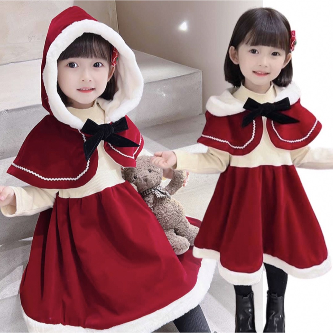 【110cm】赤ずきん　コスプレ衣装 キッズ/ベビー/マタニティのキッズ服女の子用(90cm~)(ワンピース)の商品写真