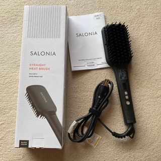 SALONIA ストレートヒートブラシ SL-012BK(ヘアアイロン)