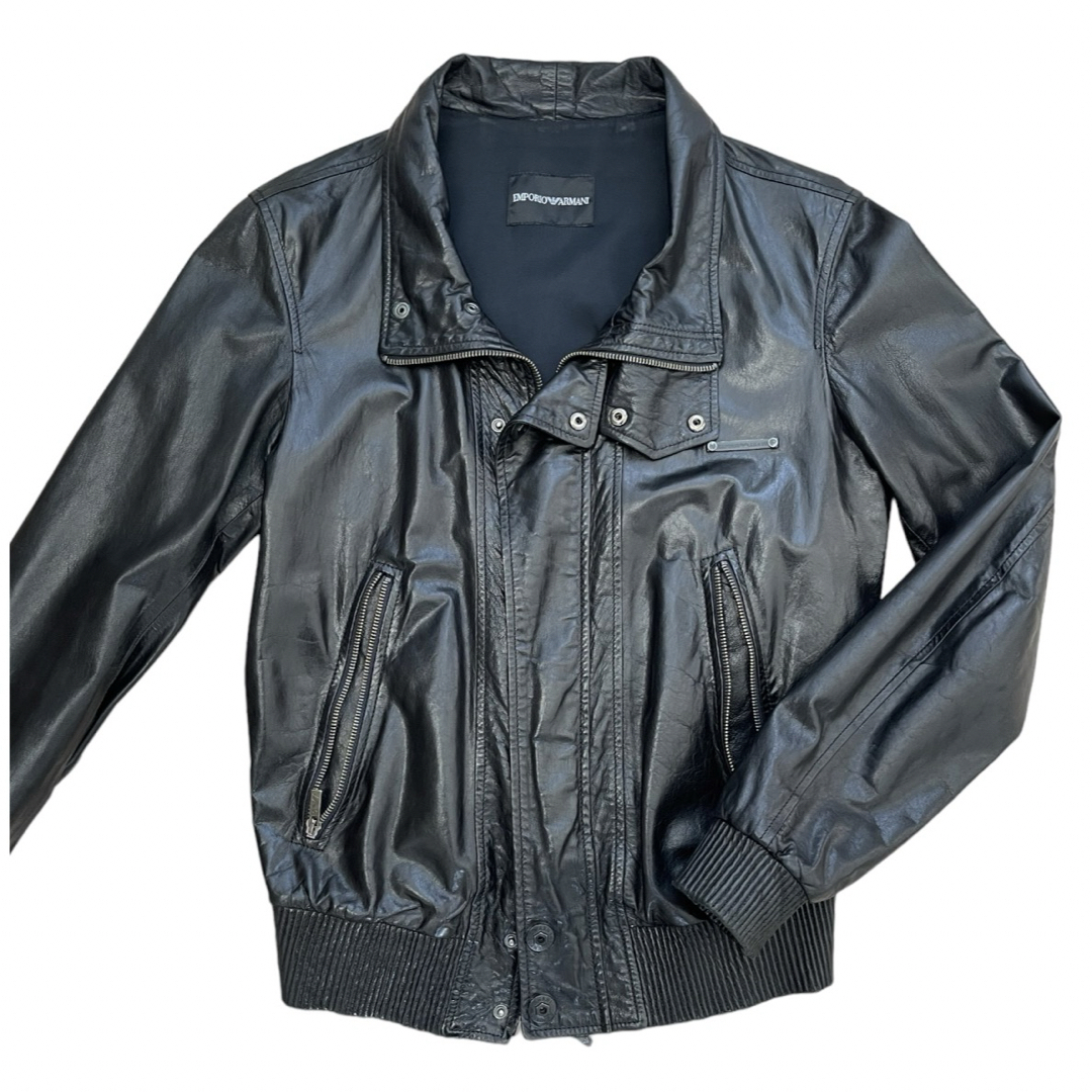 ARMANI』 / アルマーニ レザー ライダース ブルゾン 44サイズ 羊革 ARMANI』 / アルマーニ レザー ライダース ブルゾン 44サイズ 羊革