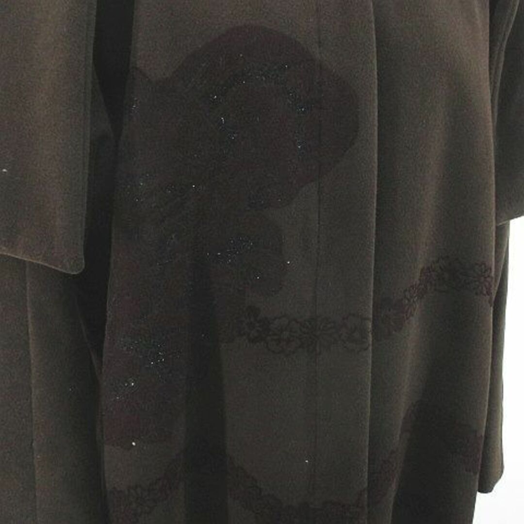 トクコプルミエヴォル 花柄 ロングコート ケープ 比翼 9 茶系 ブラウン 毛 レディースのジャケット/アウター(その他)の商品写真