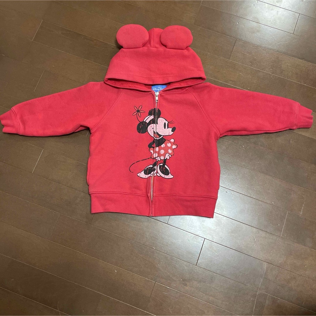 Disney(ディズニー)のミニー　パーカー　ジップアップ　110cm キッズ/ベビー/マタニティのキッズ服女の子用(90cm~)(ジャケット/上着)の商品写真