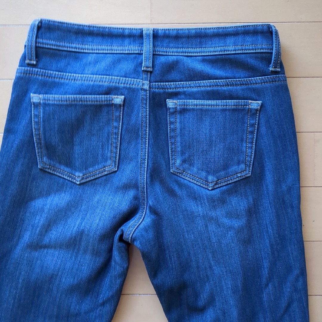 NAVY(ネイビー)のNAVY JEANS 27(58cm）厚手裏起毛暖か　ストレッチデニムパンツ レディースのパンツ(デニム/ジーンズ)の商品写真