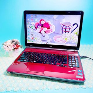 フジツウ(富士通)のすぐ使える❣️快適Core i7✨大容量！可愛い赤ノートパソコン✨️主婦・初心者(ノートPC)