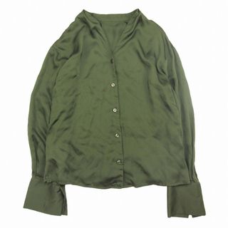 アングローバルショップ(ANGLOBAL SHOP)の美品 17SS アングローバルショップ テンセル ノーカラー シャツ Vネック(シャツ/ブラウス(長袖/七分))