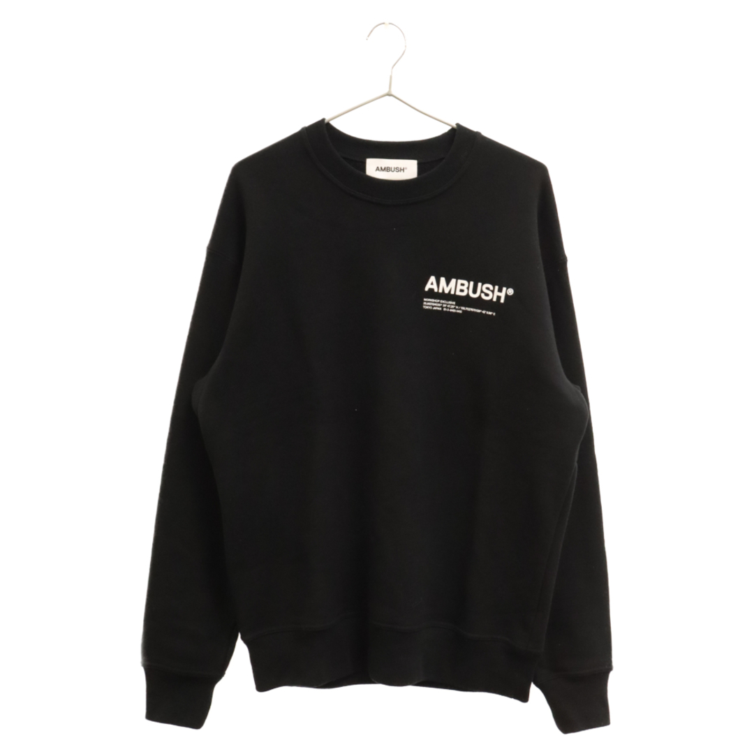 AMBUSH アンブッシュ Logo Crewneck Sweatshirt ロゴクルーネックスウェットトレーナー ブラック 1211369969センチ身幅