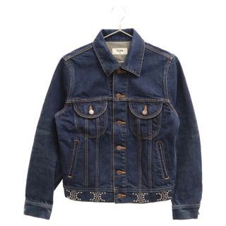 セリーヌ(celine)のCELINE セリーヌ Denim Trucker Jacket デニムトラッカージャケット トリオンフスタッズ刺繍入り インディゴ 2Q700107P レディース(Gジャン/デニムジャケット)