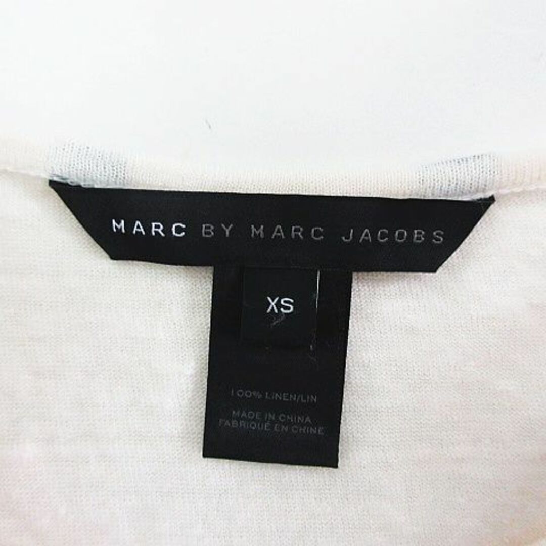 MARC BY MARC JACOBS(マークバイマークジェイコブス)のマークバイマークジェイコブス カットソー 七分袖 麻 透け感 XS アイボリー レディースのトップス(その他)の商品写真